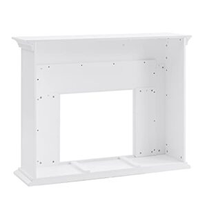 SEI Furniture Torlington Indoor Electric Fireplace with Mantel, Color Changing LED Flame, White/Gray Marble