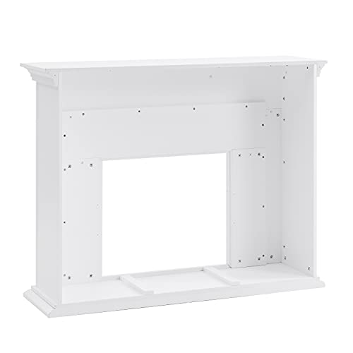 SEI Furniture Torlington Indoor Electric Fireplace with Mantel, Color Changing LED Flame, White/Gray Marble