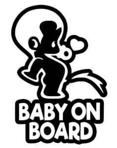 totomo baby on board sticker for cars funny cute safety caution decal sign for car window and bumper no need for magnet or suction cup - peeing boy