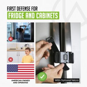 Urban August Child-Proof Refrigerator Lock with Combination - Original French Door Fridge Strap Lock for Kids, & Toddlers - Secure, Adjustable, & Easy Installation Cabinet Safety Locks - Pack of 2