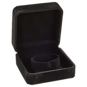 juvale small velvet jewelry gift box for women, bracelets, rings, earrings, necklace (black, 3.5 x 3.5 x 1.9 in)