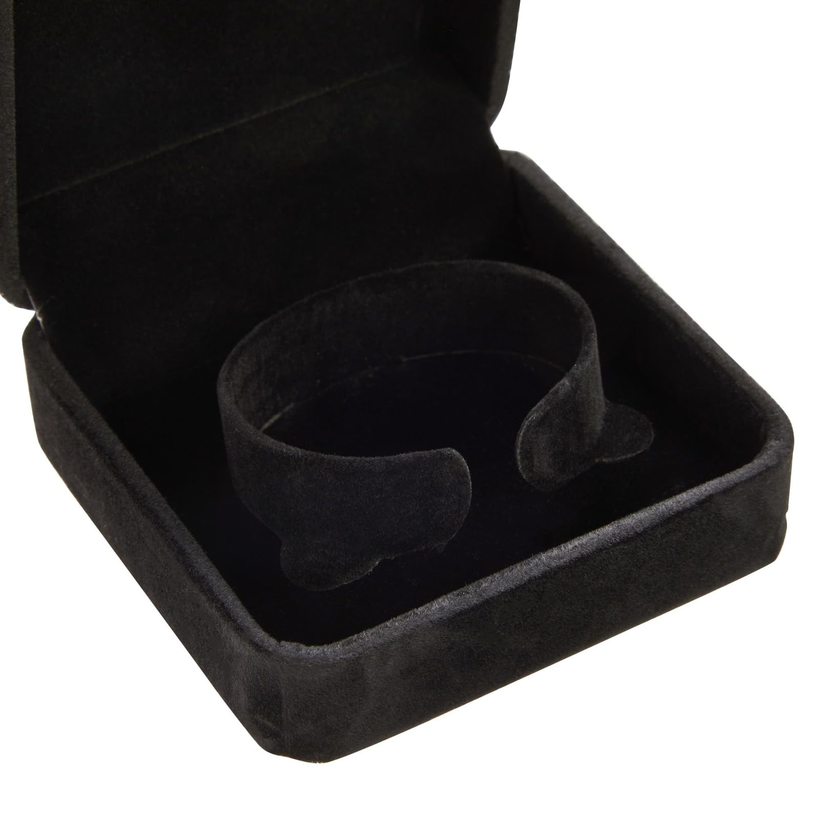 Juvale Small Velvet Jewelry Gift Box for Women, Bracelets, Rings, Earrings, Necklace (Black, 3.5 x 3.5 x 1.9 In)