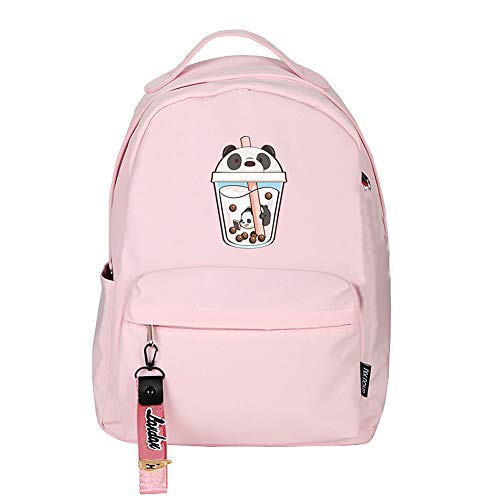 Kawaii Bear Crepe Daypacks Small Travel Backpack Panda Milk Tea Kawaii Bookbag Nylon Laptop Bagpack (10)