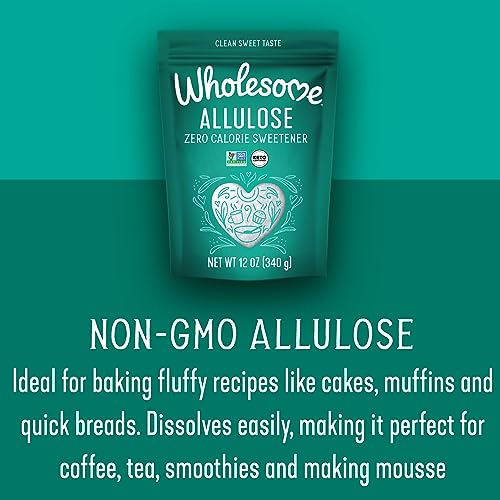 Wholesome Allulose Sweetener, 12-Ounce Bag, Zero Calorie Granulated Sugar Substitute, Non GMO, Non Erythritol, Gluten Free & Vegan Keto Sweetener