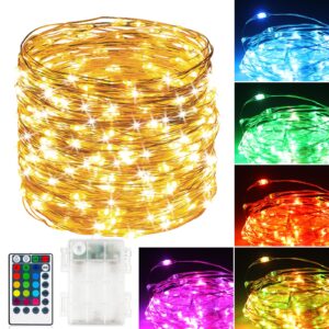 39ft 120 led fairy lights battery operated, rgb color changing string lights with remote, timer - battery powered fairy lights for bedroom party, twinkle lights for indoor outdoor christmas decoration
