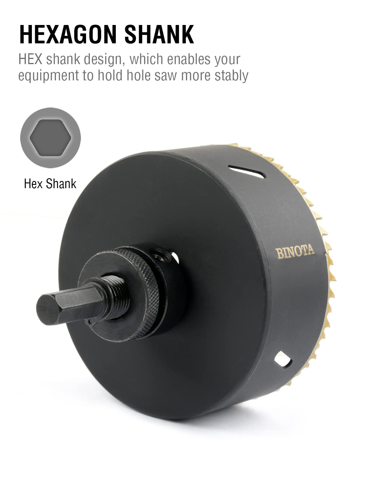 BINOTA M42 Bi-Metal Hole Saw, 102mm-4", for Metal, Wood, Plywood, PVC, Gypsum, Composite, Stainless Steel Plate