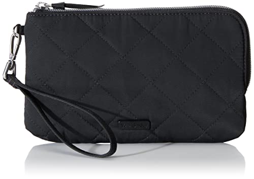 Vera Bradley Women's Performance Twill Wristlet With RFID Protection, Black, One Size