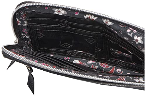 Vera Bradley Women's Performance Twill Wristlet With RFID Protection, Black, One Size