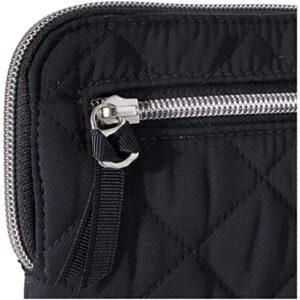 Vera Bradley Women's Performance Twill Wristlet With RFID Protection, Black, One Size