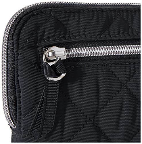 Vera Bradley Women's Performance Twill Wristlet With RFID Protection, Black, One Size