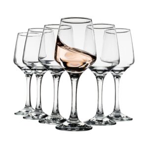 vikko stemmed wine glasses, 10.5 oz white wine glasses, set of 6 red wine glasses set, thick and durable glass wine glasses, stem wine glasses