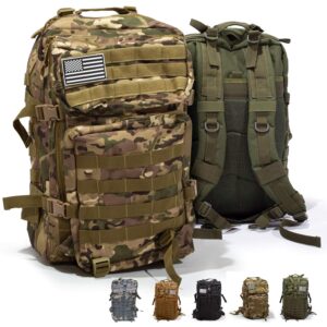 Sirius Survival 50L Expeditionary Tactical Backpack - Large Molle Bag (Black)