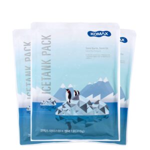 komax reusable gel ice packs for lunch bags, set of 3, slim design, bpa-free, 8 hour cooling, flexible, food-safe