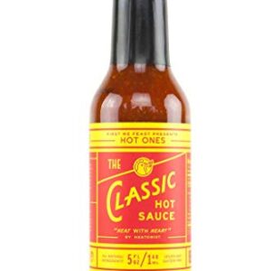 Hot Ones The Classic Hot Sauce Made With Natural Ingredients & Strong Flavors From Organic Chile De Arbol Peppers, 5 fl oz Bottle (1-Pack)