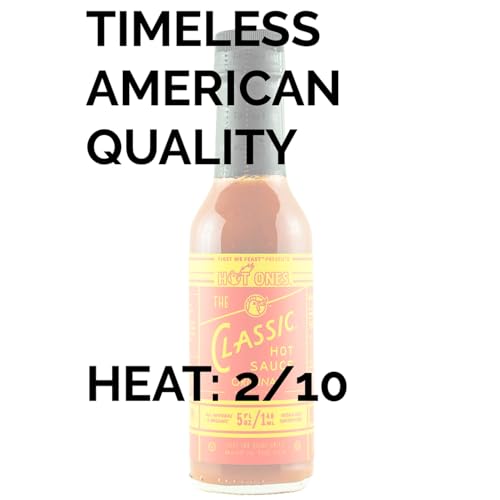 Hot Ones The Classic Hot Sauce Made With Natural Ingredients & Strong Flavors From Organic Chile De Arbol Peppers, 5 fl oz Bottle (1-Pack)