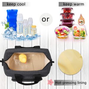 Luxja Breastmilk Cooler Bag with an Ice Pack (Hold 6 Breastmilk Bottles, 5-9 Ounces), Leakproof Cooler Bag for Breast Milk and Bottle Set, Black