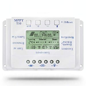 fuhuihe solar charge controller 10a mppt t10a 12v 24v for max 48v input with load dual timer control solar regulator for street lightingcompatible mppt + pwm charging mode