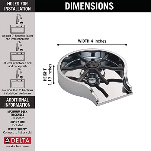 Delta Faucet Glass Rinser for Kitchen Sinks, Kitchen Sink Accessories, Bar Glass Rinser, Chrome GR150