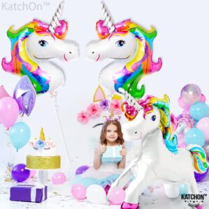 KatchOn, Rainbow Unicorn Balloons Set - 43 Inch, Pack of 3 | Unicorn Balloons For Girls Birthday | Rainbow Balloon, Rainbow Birthday Decorations | Unicorn Birthday Balloons, Unicorn Mylar Balloons