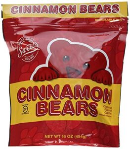 sweets cinnamon bears candy, 16oz resealable bags (pack of 2)