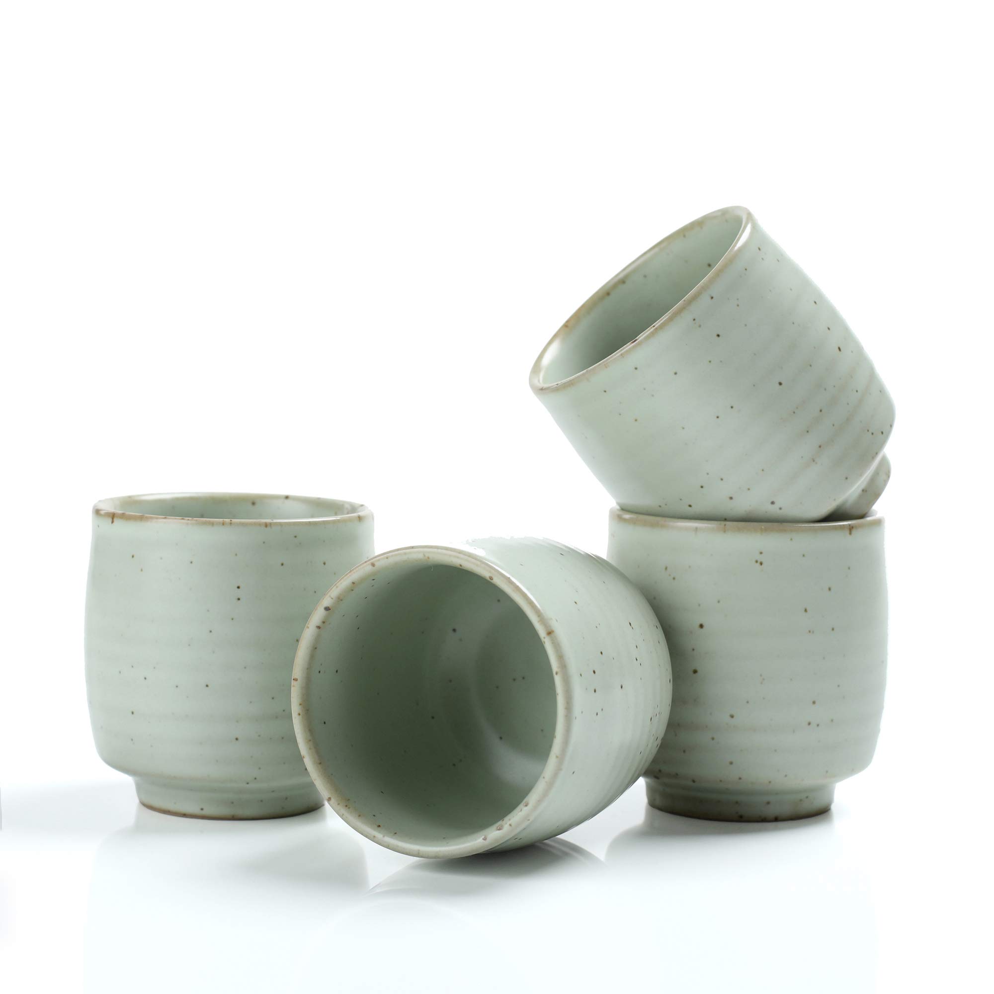 TEANAGOO Chinese Tea Cup For W08,5.8 oz,Ruware,Lt.Green,4 pcs/Box,TC08,Chinese Tea Cups,japanese tea cup,green tea cups