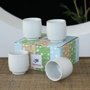 TEANAGOO Chinese Tea Cup For W08,5.8 oz,Ruware,Lt.Green,4 pcs/Box,TC08,Chinese Tea Cups,japanese tea cup,green tea cups