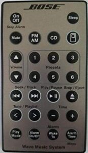bose wave music system remote control - silver