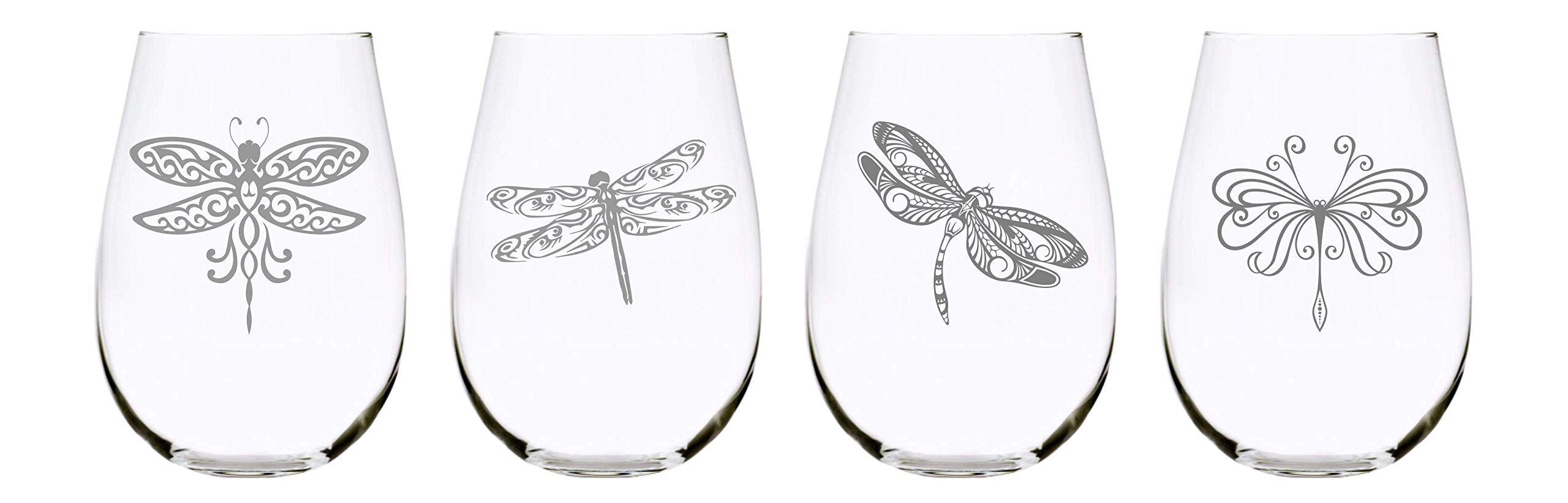 Dragonfly stemless wine glass (set of 4)