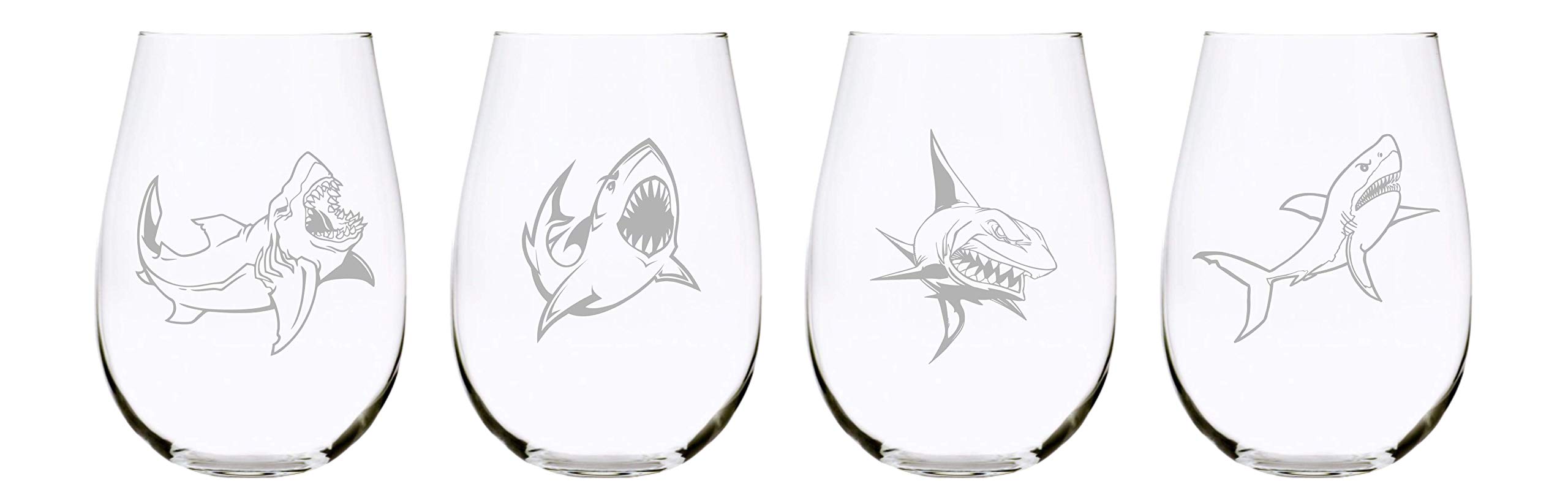 Shark stemless wine glass (set of 4)