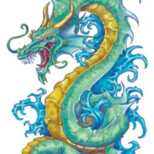 Fantasy Dragons Temporary Tattoos, Set of 10 Colorful Dragon Tattoos