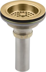 kohler k-8801-2mb duostrainer sink strainer, sink drain and strainer with tailpiece, vibrant brushed moderne brass
