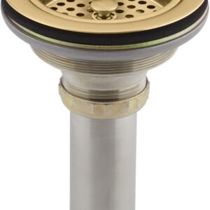 KOHLER K-8801-2MB Duostrainer Sink Strainer, Sink Drain and Strainer with Tailpiece, Vibrant Brushed Moderne Brass