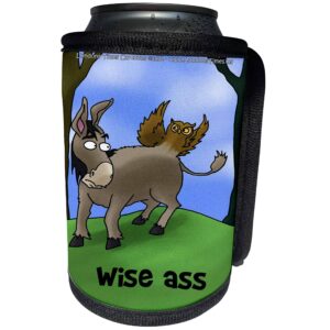 3drose londons times offbeat gen. 2 offbeat cartoons - owls and donkeys - wise ass funny gifts - can cooler bottle wrap (cc_42870_1)