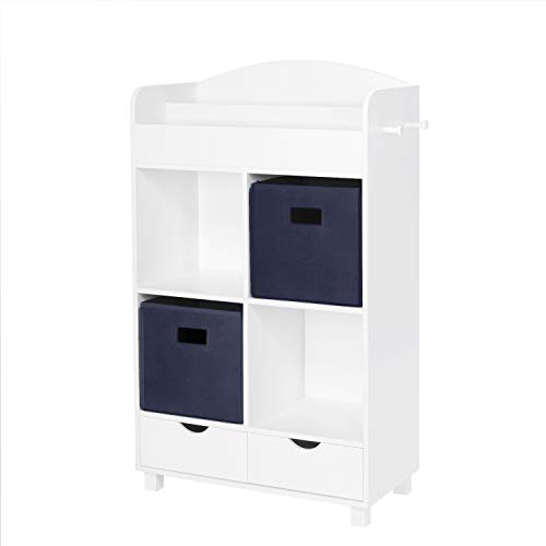 RiverRidge Home RiverRidge Storage Cabinet, White with Navy Bins