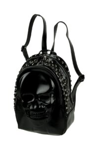 things2die4 black studded gothic 3d molded skull backpack