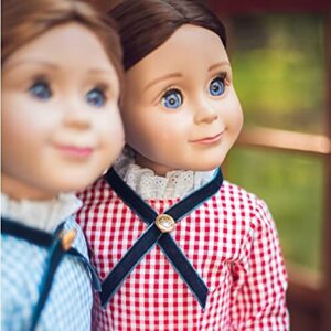 The Queen's Treasures 18 Inch Doll Clothes, Little House on The Prairie Authentic Laura & Mary Ingalls Blue Check Dress Outfit , Compatible for Use with American Girl Dolls