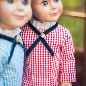 The Queen's Treasures 18 Inch Doll Clothes, Little House on The Prairie Authentic Laura Ingalls Red Check Dress Outfit, Compatible for Use with American Girl Dolls