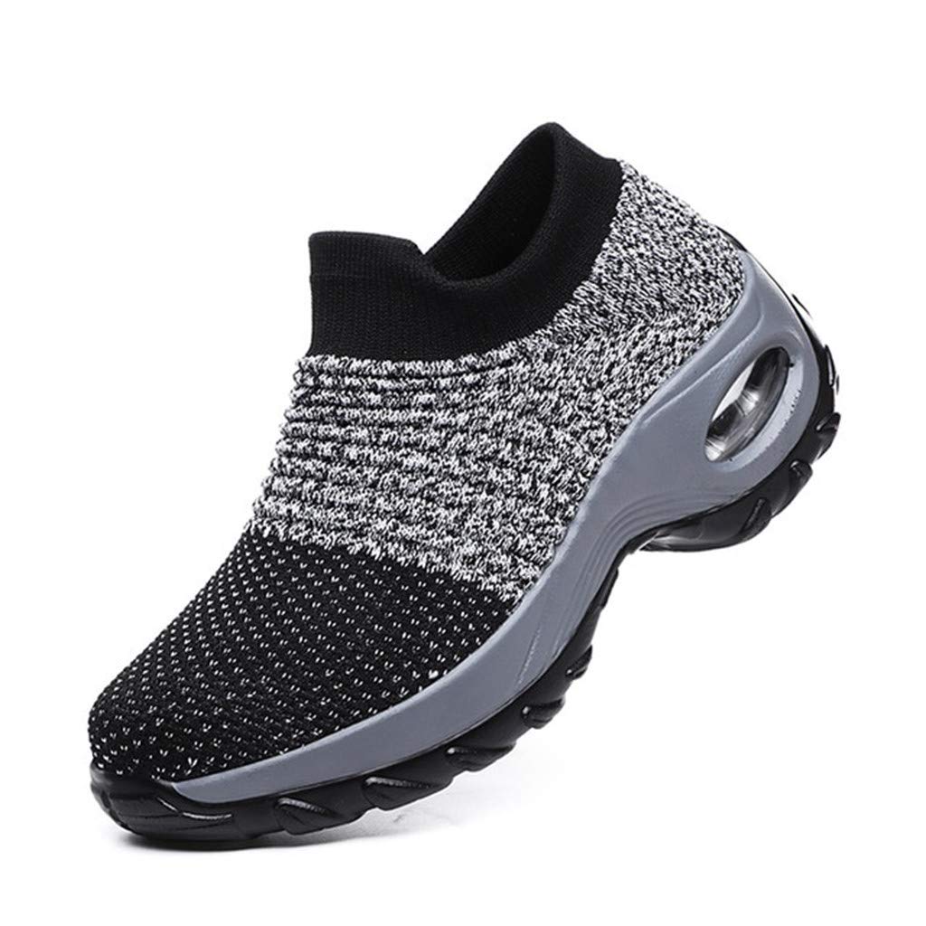 Super Soft Women’s Walking Shoes Ladies Soft Comfy Sole Sneakers Sock Shoes Grey