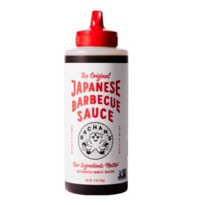 bachan's japanese barbecue sauce, original, 17 oz, non gmo, no preservatives, vegan, bpa free, bbq sauce for chicken, beef, pork, noodles, and more