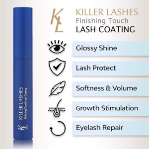 KL Killer Lashes Clear Mascara for Volumizing & Lengthening Eyelashes | Smudge Free Clear Lash Extension Coating for Nourishing Eyelash and Preventing Damage, 1 Fl. Oz, 60 Day Supply