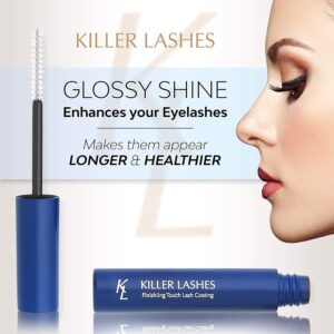 KL Killer Lashes Clear Mascara for Volumizing & Lengthening Eyelashes | Smudge Free Clear Lash Extension Coating for Nourishing Eyelash and Preventing Damage, 1 Fl. Oz, 60 Day Supply