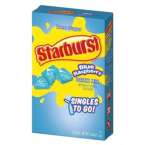 SINGLES TO GO! Starburst Variety pack 5 box, 5 flavor (Raspberry, Cherry, Fruit Punch, Strawberry and Lemon)