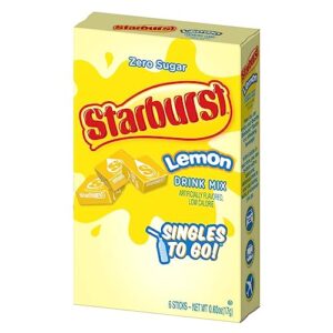 SINGLES TO GO! Starburst Variety pack 5 box, 5 flavor (Raspberry, Cherry, Fruit Punch, Strawberry and Lemon)