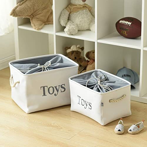 INough Toy Storage for Kids Toy Box Lightweight Collapsible Toy Storage Organizer Toys Bin with Handle, Storage Baskets for Kids, Boys, Girls, Nursery Room (Large, Toys)