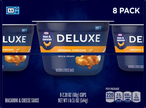 Kraft Deluxe Original Macaroni & Cheese Easy Microwavable Dinner (8 ct Box, 2.39 oz Cups)