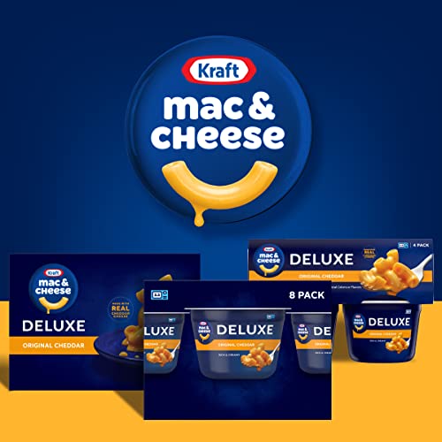 Kraft Deluxe Original Macaroni & Cheese Easy Microwavable Dinner (8 ct Box, 2.39 oz Cups)