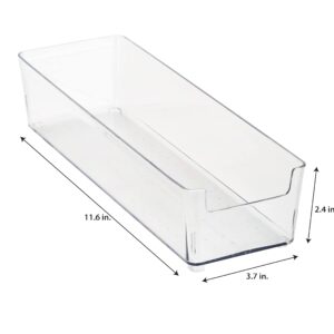 Simplify 2 Pack Medium Rectangular Drawer Organizer, Dimensions: 11.6" x 3.7" x 2.4", Multipurpose Drawer Organizer, Great for Home, Perfect for Small Desk Accessories, Jewelry, Cosmetics, Clear