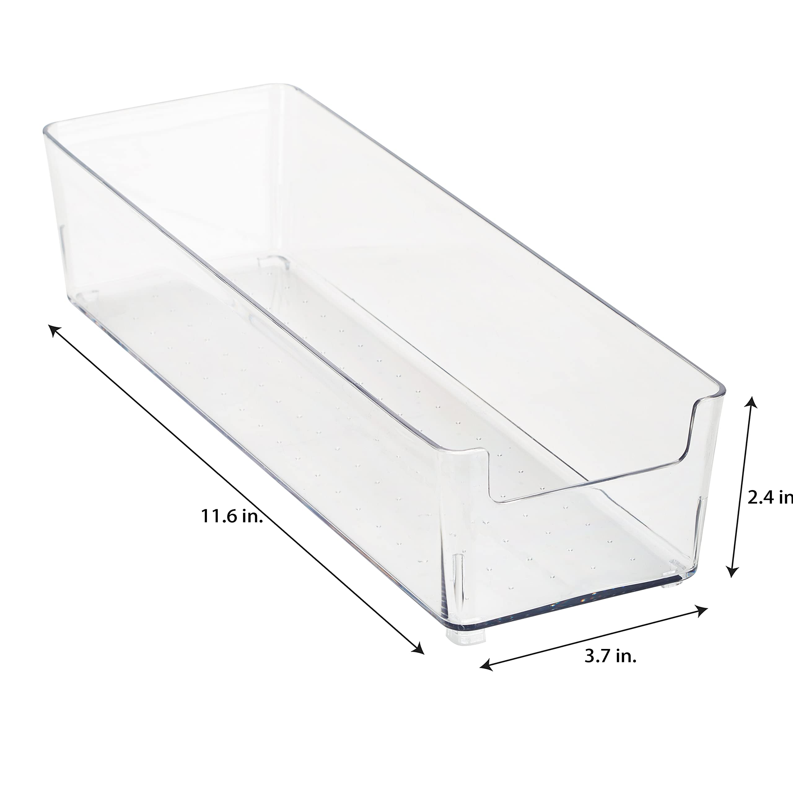 Simplify 2 Pack Medium Rectangular Drawer Organizer, Dimensions: 11.6" x 3.7" x 2.4", Multipurpose Drawer Organizer, Great for Home, Perfect for Small Desk Accessories, Jewelry, Cosmetics, Clear