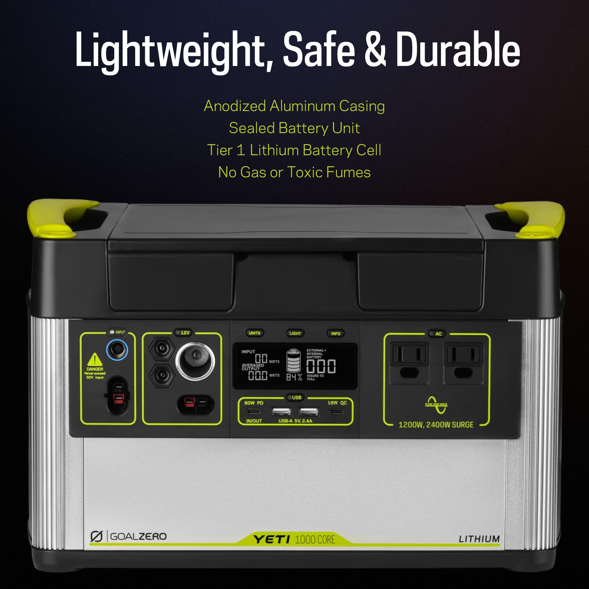 Goal Zero Yeti 1000 Core Portable Power Station, 1,000 W, Solar-Powered Generator (Solar Panel Not Included), USB-A/USB-C Ports and AC Outlets, Power for Camping (Yeti 1000 Core + Ranger 300BC)