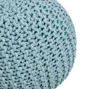 BIRDROCK HOME Round Floor Pouf Ottoman | Cotton Braided Foot Stool | Bedroom and Living Room Home Furniture | Sage Green